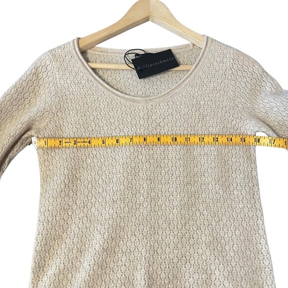 Sofia Cashmere Crew Sweater NWT Womens Size S Soft Oatmeal Cream Beige Luxury - Picture 8 of 9